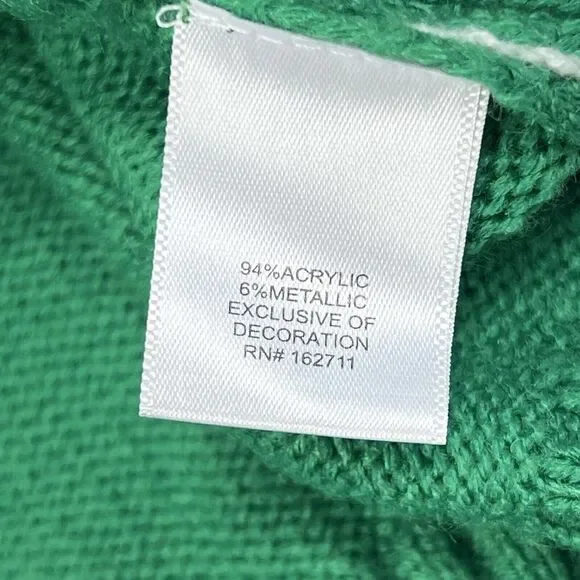 Blizzard Bay Green Ugly Christmas Cool Snowman Sunglasses Sweater Men’s Large - Picture 8 of 10